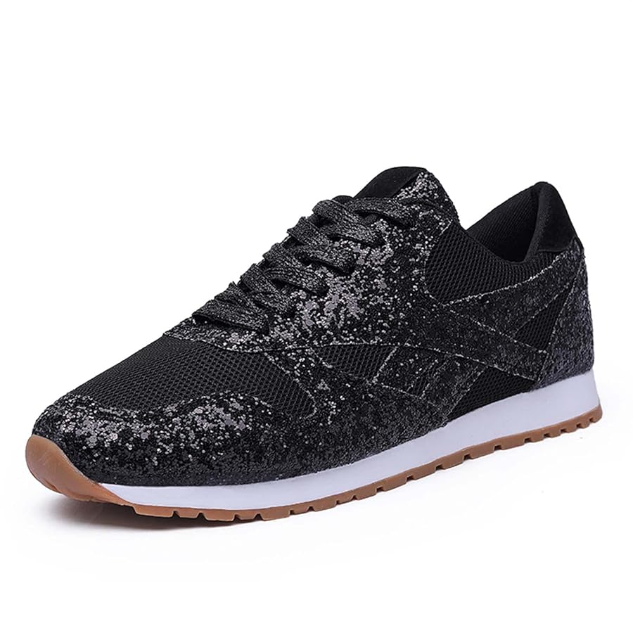 Amazon.com | Women's Glitter Sneakers Lace up Girl's Sparkly
